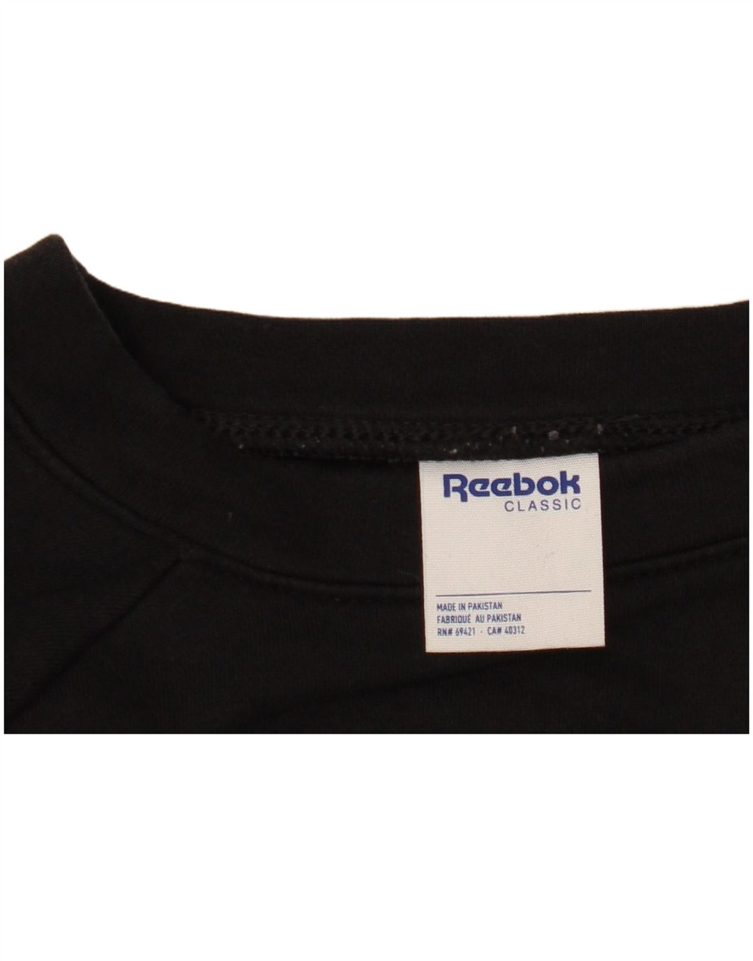 REEBOK feminino gráfico moletom jumper UK 14 médio algodão preto
