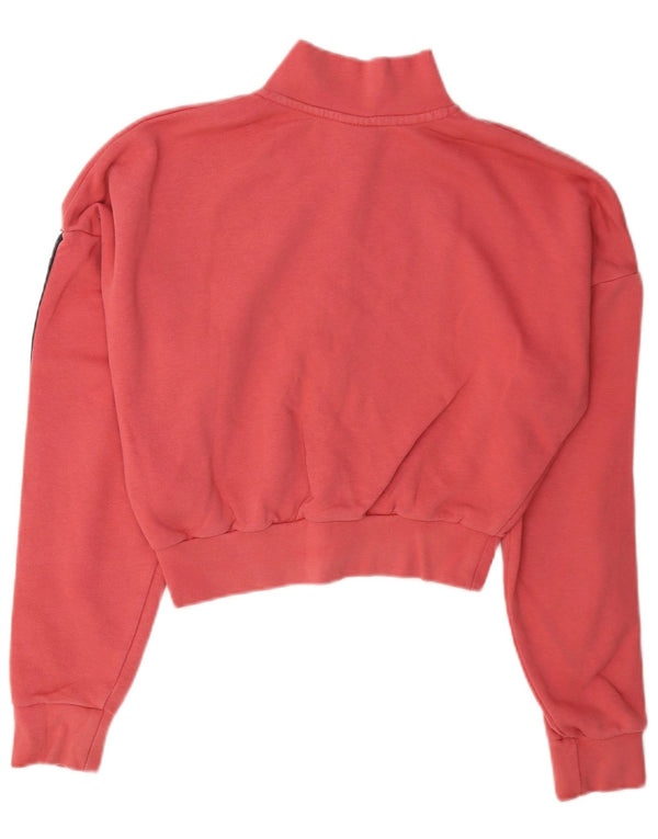 Nike feminino oversized crop moletom jumper UK 6 XS rosa colorblock
