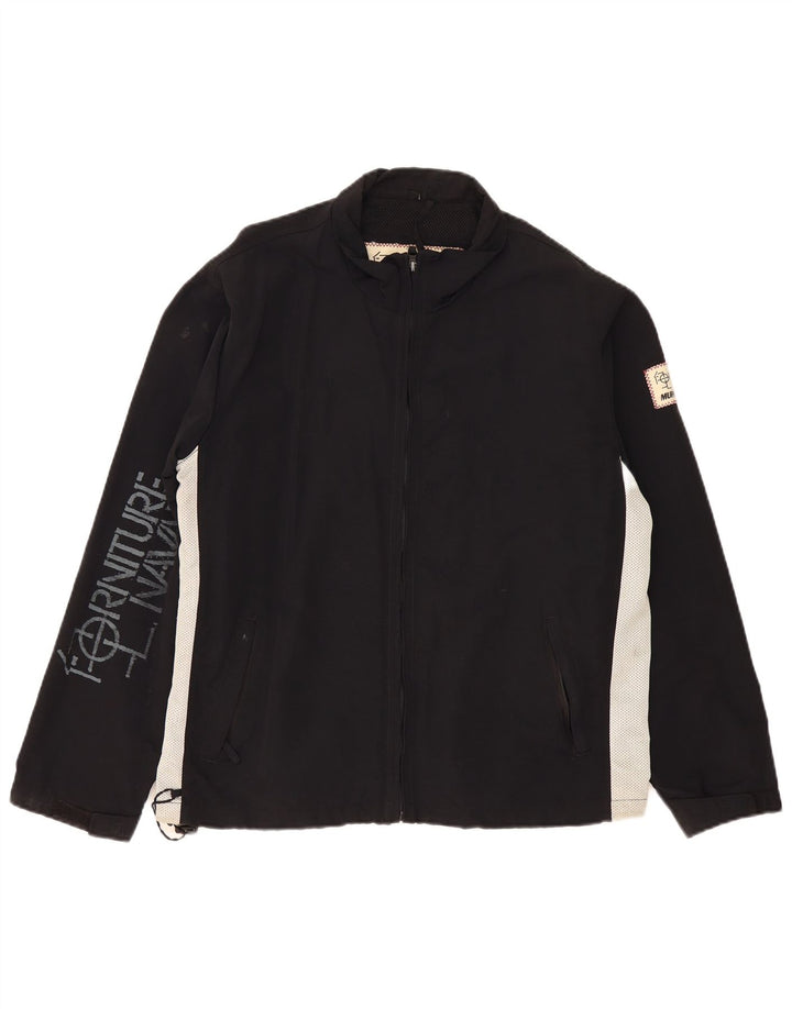 Jaqueta de chuva masculina Murphy & Nye gráfica Reino Unido 40 grande bloco colorido preto de nylon