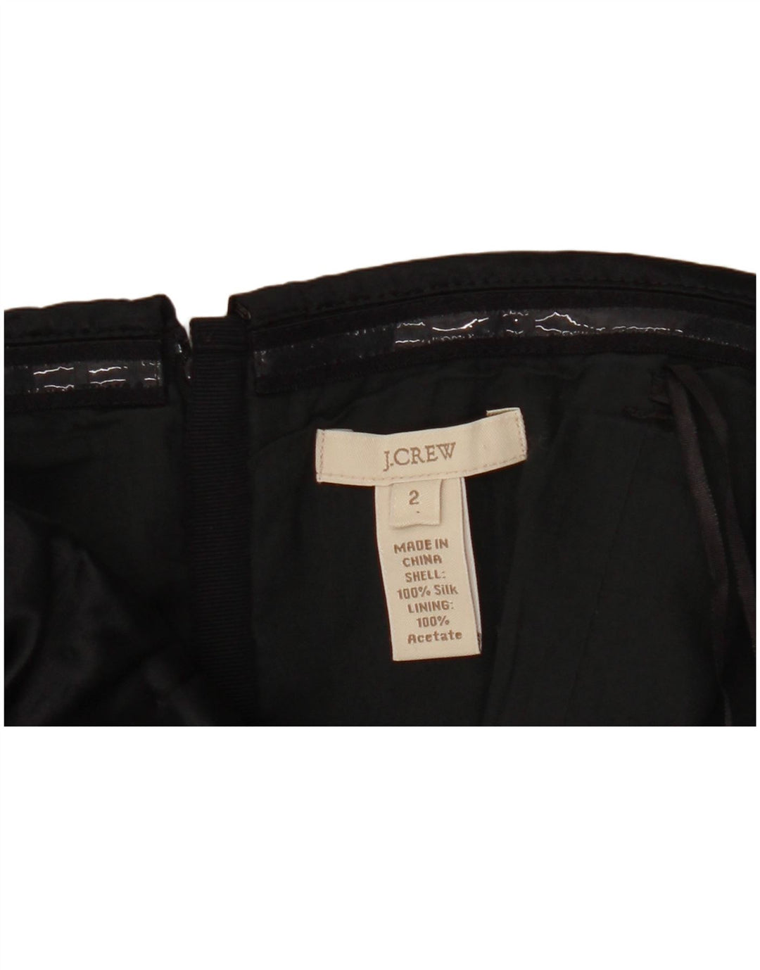 J. CREW Minivestido feminino sem alças EUA 2 XS seda preta