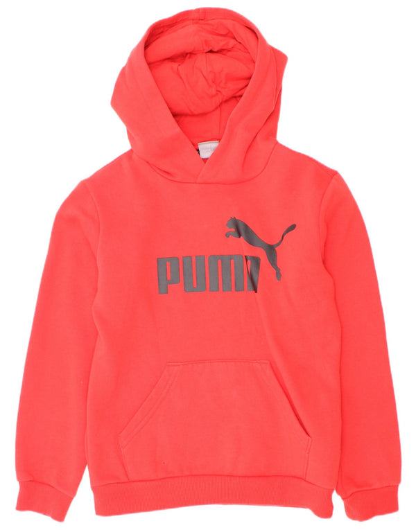 Jumper com capuz gráfico Puma Boys 9-10 anos algodão vermelho