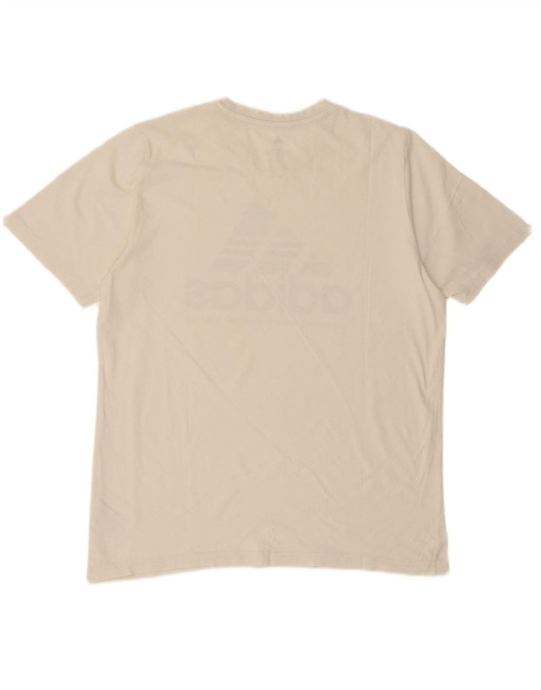 ADIDAS Mens Graphic T-Shirt Top Grande Algodão Branco