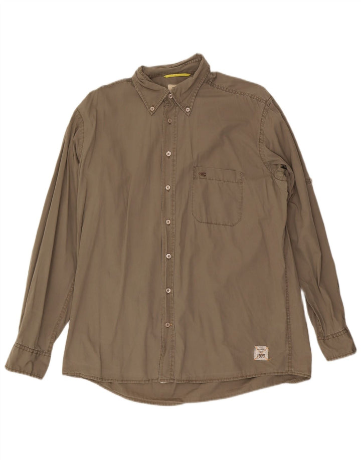 Camisa masculina CAMEL ACTIVE grande algodão cinza