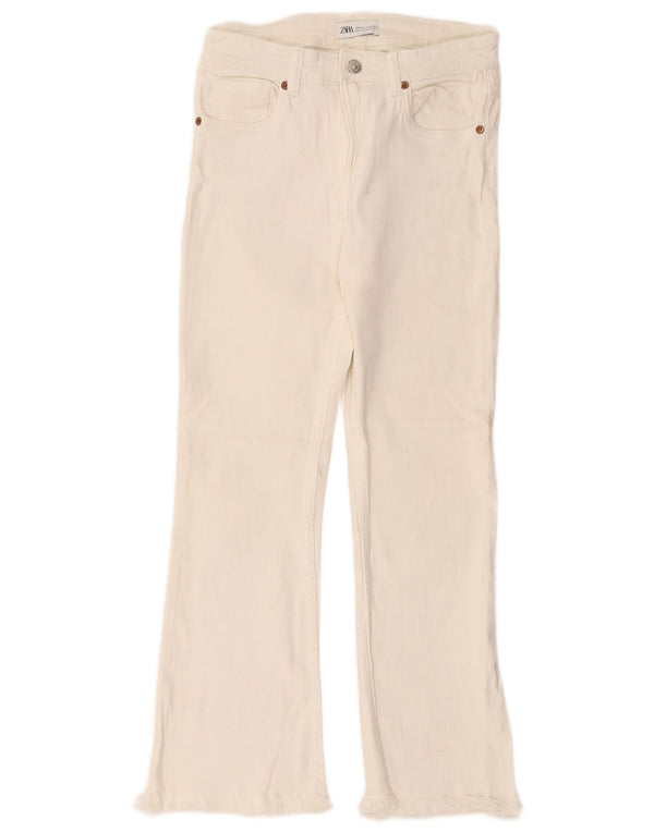 Zara Jeans feminino queimado EU 36 XS W26 L26 algodão branco