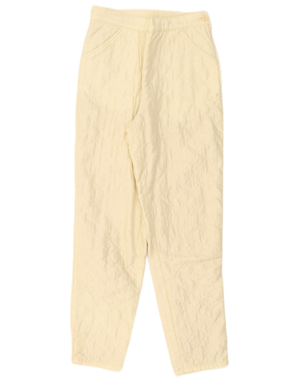 Calça casual feminina Sisley cintura alta acolchoada W30 L29 poliéster amarelo
