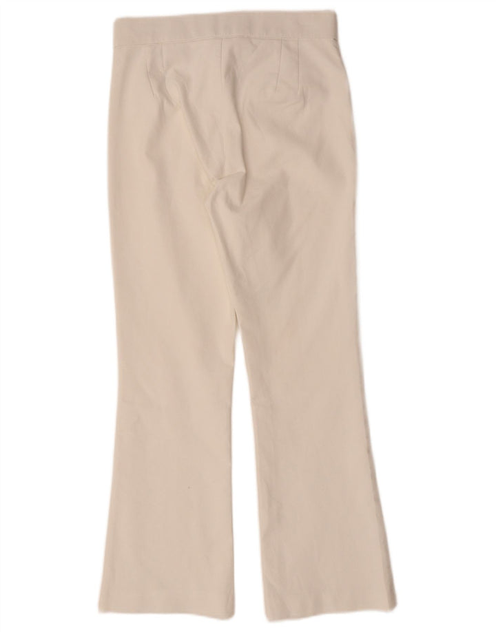 ZARA Calça feminina casual bootcut pequena W26 L25 algodão branco