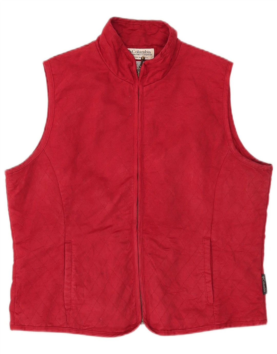 Colete acolchoado feminino Columbia UK 16 grande poliéster vermelho