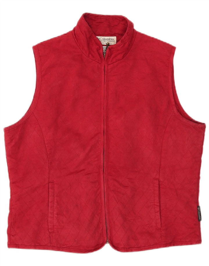 Colete acolchoado feminino Columbia UK 16 grande poliéster vermelho