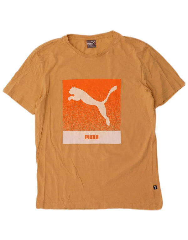 Camiseta masculina Puma Graphic Top Amarelo Médio