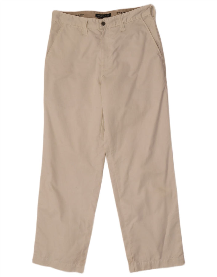 Dockers Mens Khakis Straight Chino Calças W31 L30 Off White