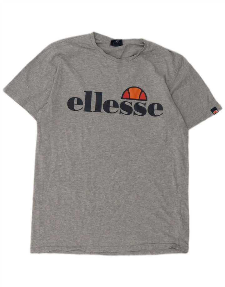 Ellesse Camiseta masculina gráfica Top algodão cinza médio