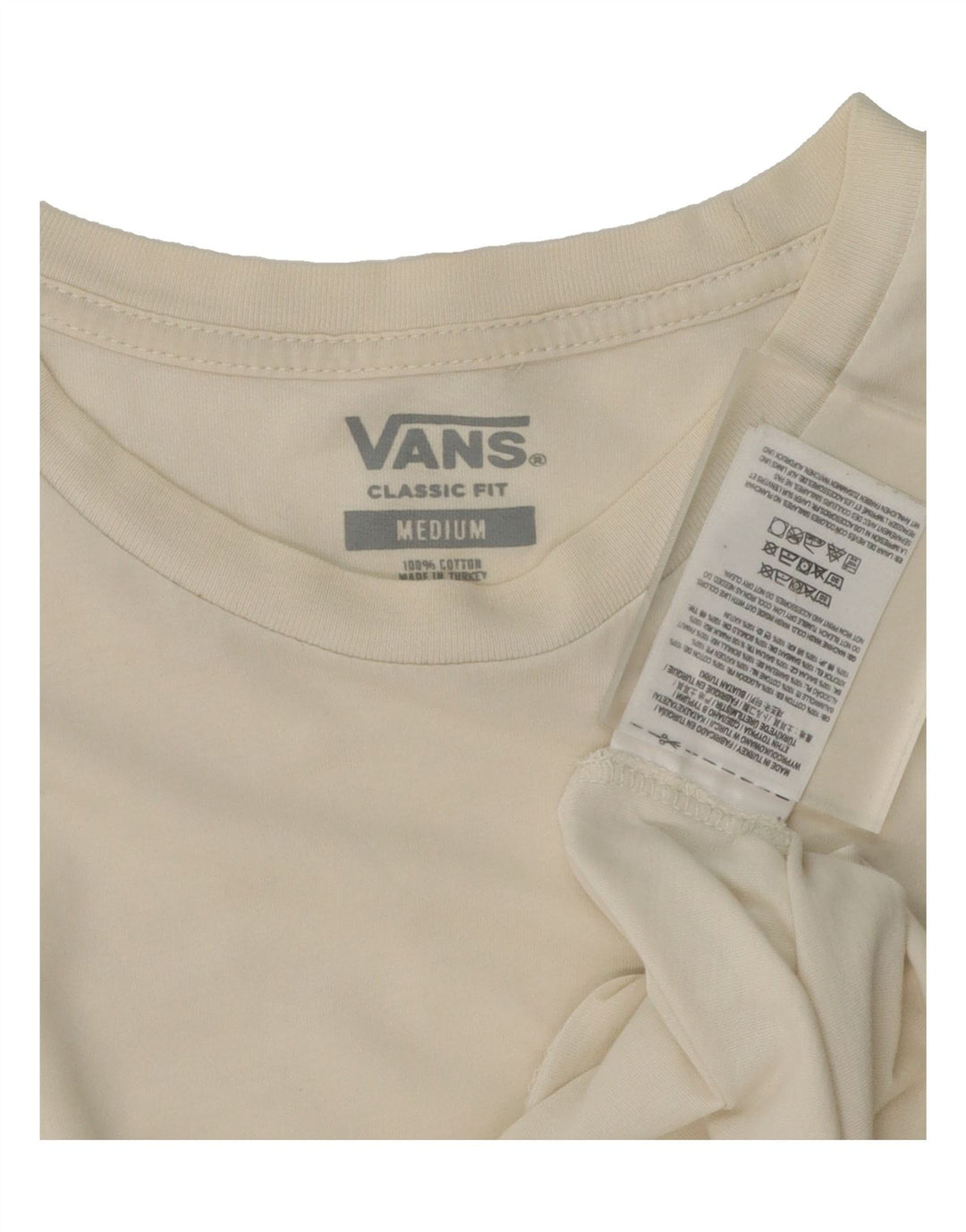 VANS Mens Classic Fit T-Shirt Top Medium Off White Cotton Vintage Vans and Second-Hand Vans from Messina Hembry 