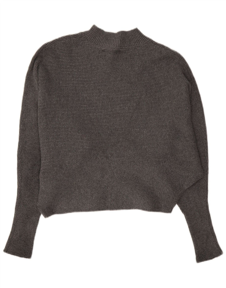Suéter feminino Zara com gola alta e gola alta, Reino Unido 10 pequeno cinza