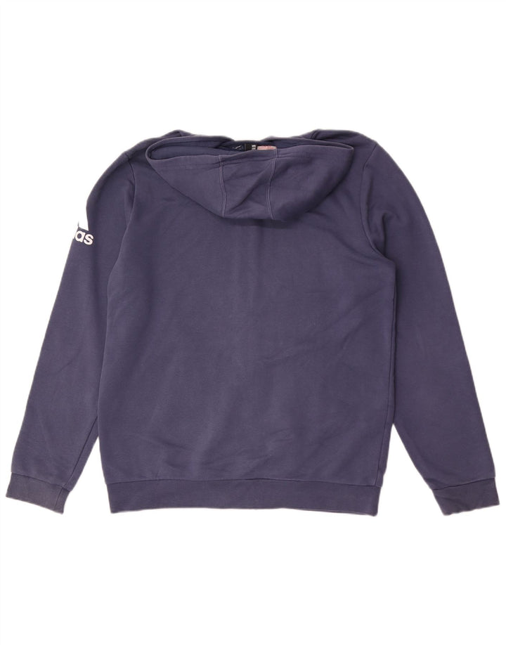 Adidas Mens Zip Hoodie Suéter Pequeno Azul
