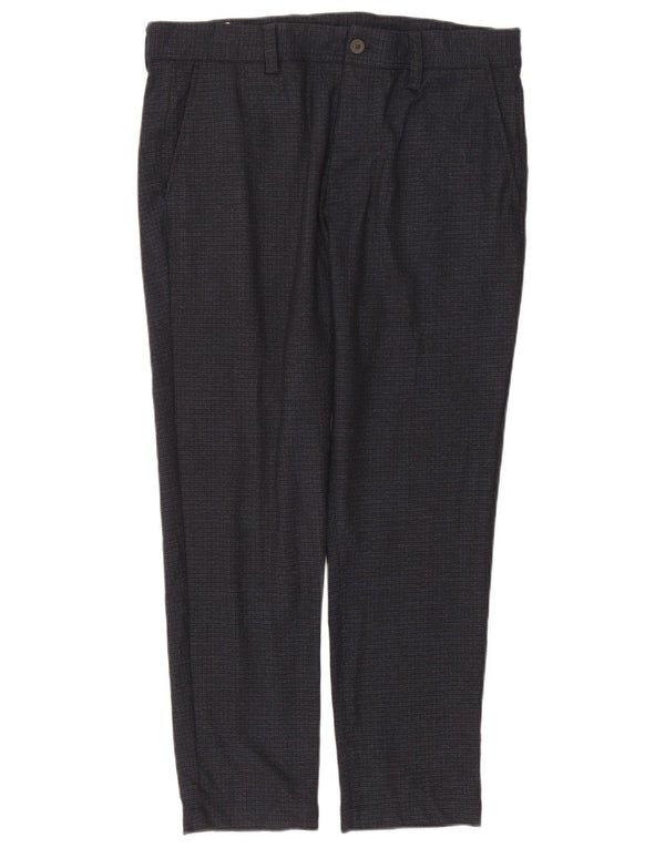 Zara Mens Slim Chino Calças EU 44 Grande W34 L28 Azul Marinho Poliéster