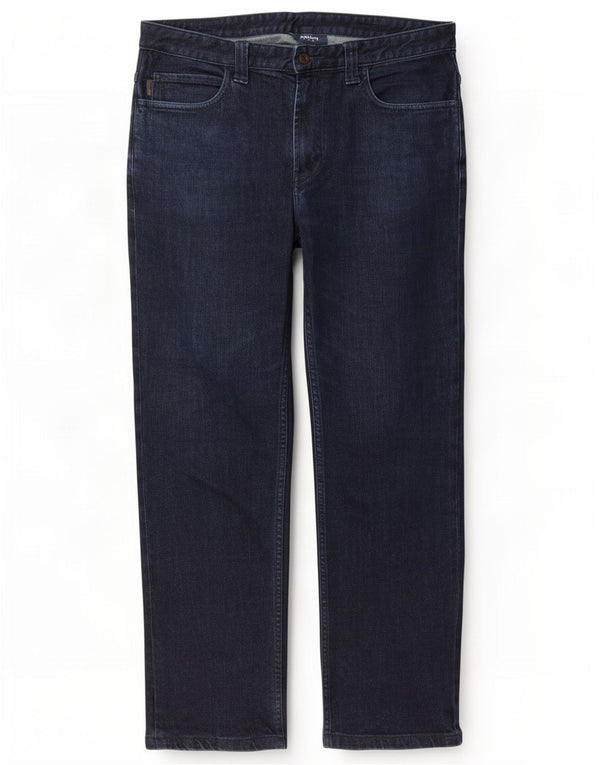 Calça jeans reta masculina Armani W34 L29 algodão azul marinho