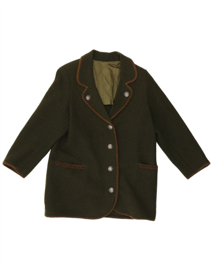 Jaqueta Blazer Feminina Vintage de 4 Botões Reino Unido 12 Verde Médio