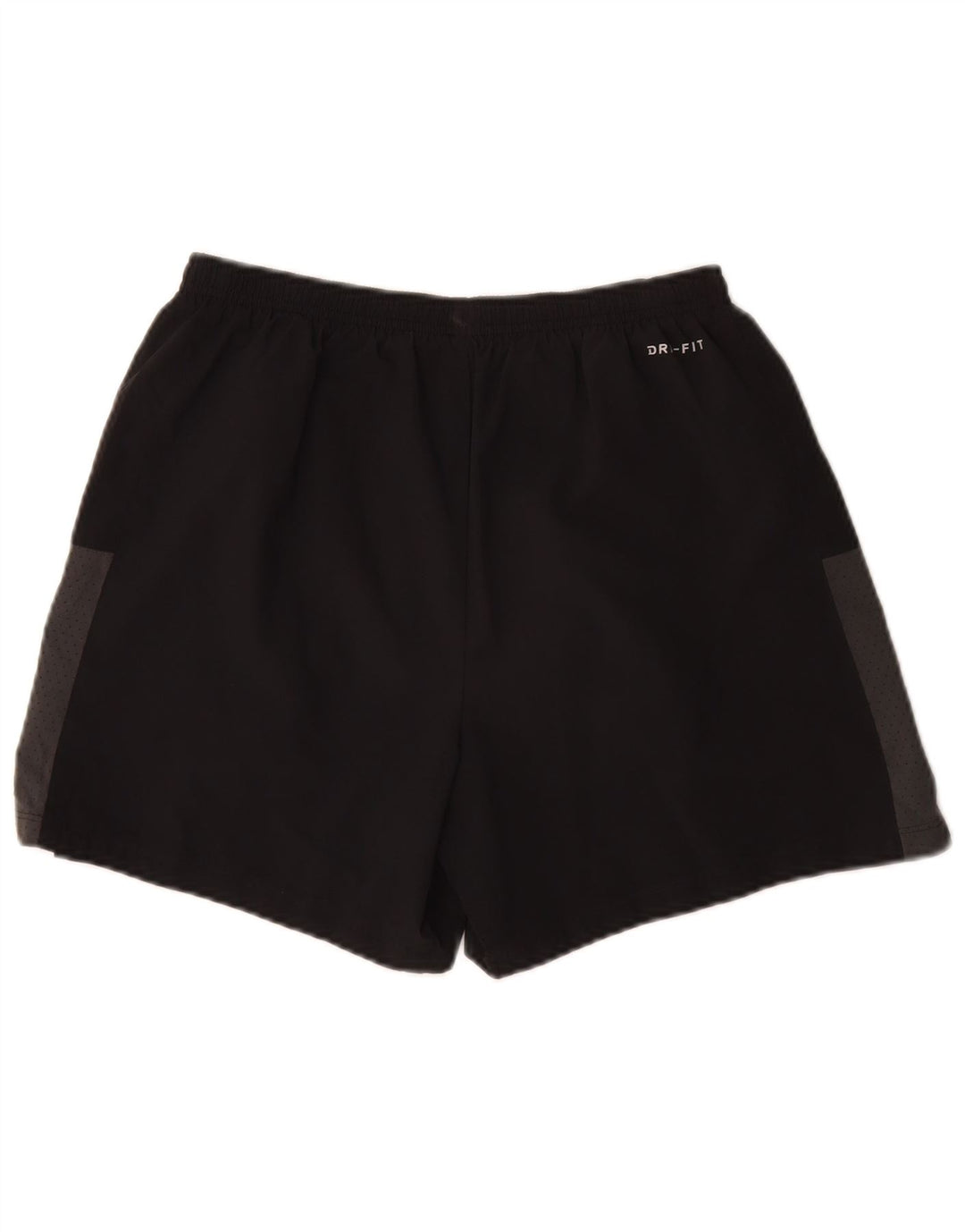 Shorts esportivos masculinos Nike Dri Fit médio preto colorblock poliéster