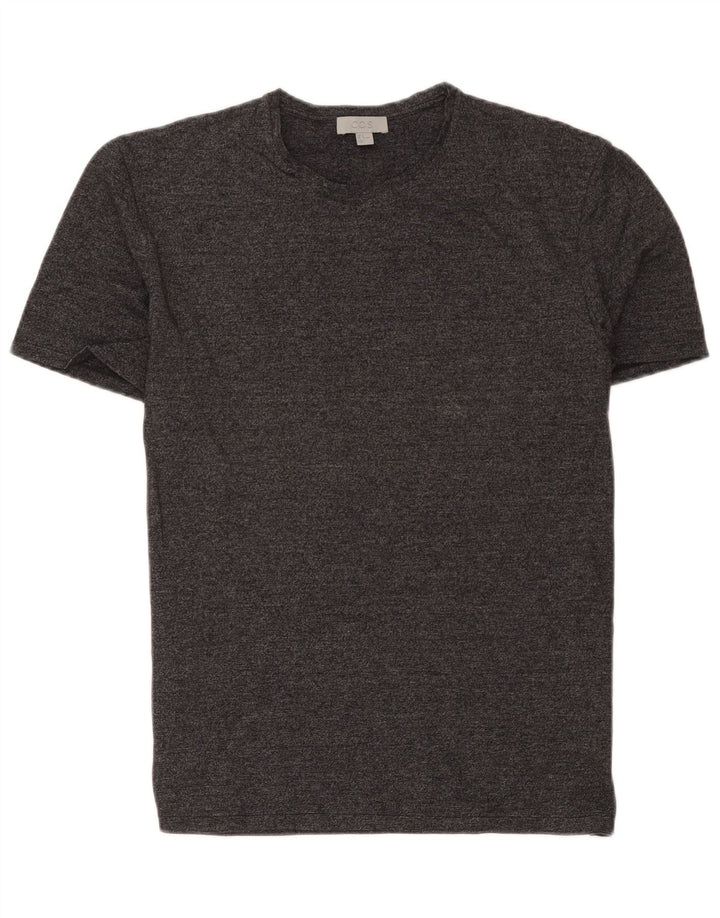 Camiseta masculina Cos Top algodão manchado cinza médio