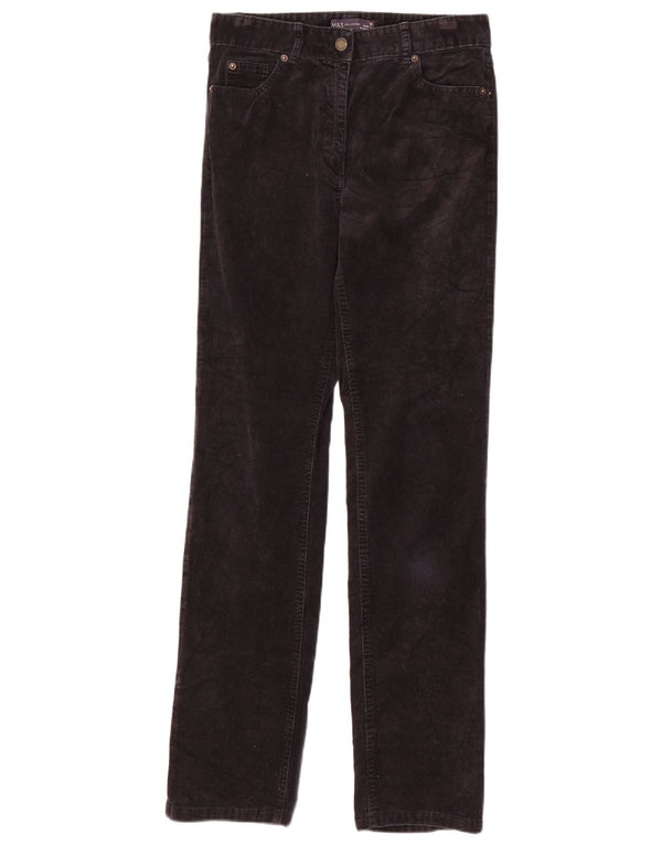 Calça feminina de veludo Marks & Spencer UK 8 pequena W28 L31 azul marinho