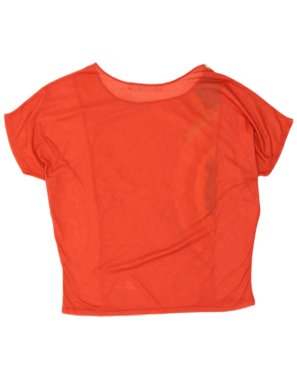 Desigual Camiseta feminina gráfica Top UK 14 Médio Vermelho Geométrico