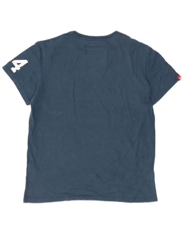 Camiseta gráfica masculina Superdry Top XL algodão azul marinho
