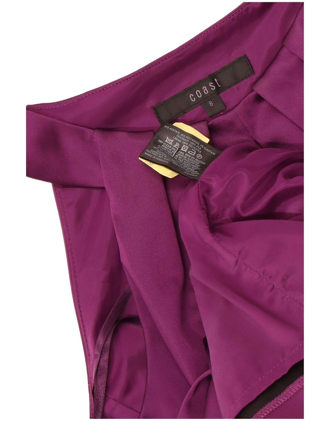 Vestido feminino COAST com bainha UK 8 pequeno acetato marrom