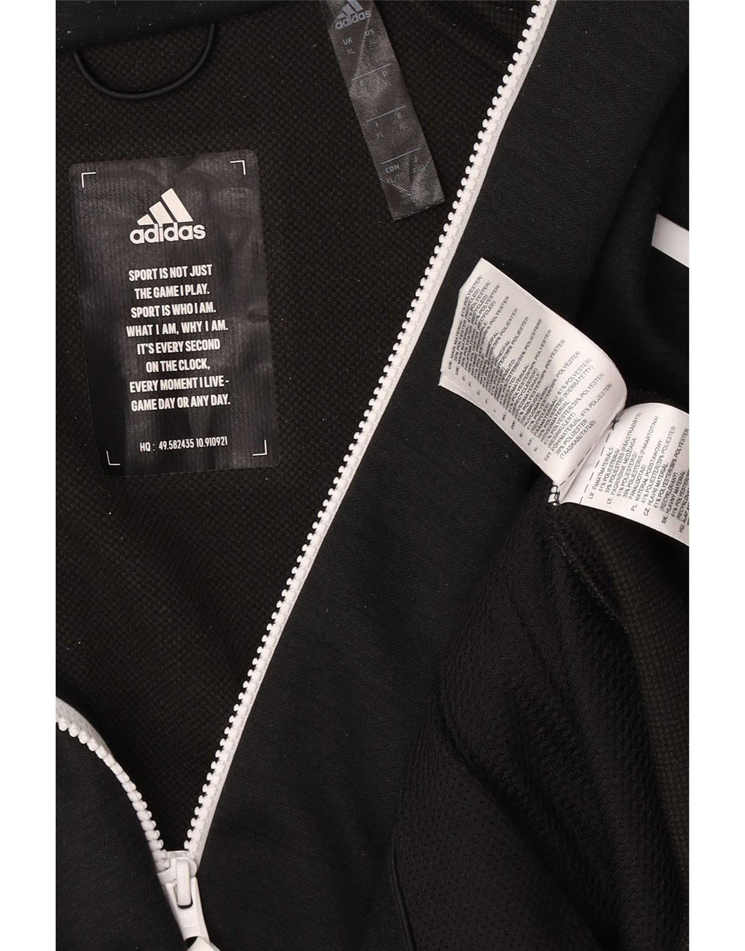 Suéter Adidas Masculino Graphic Zip com Capuz XL Preto Poliéster