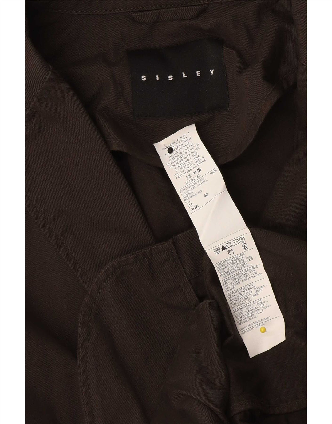 Jaqueta blazer masculina Sisley com 2 botões IT 48 algodão marrom médio