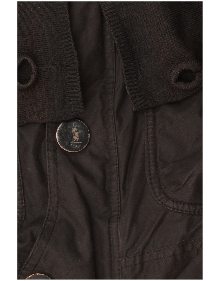 Jaqueta utilitária masculina KHUJO com capuz Reino Unido 38 poliéster preto médio