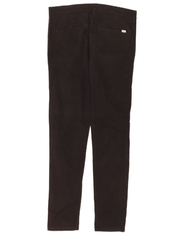 Zara Mens Slim Chino Calças EU 40 Médio W31 L30 Algodão Preto