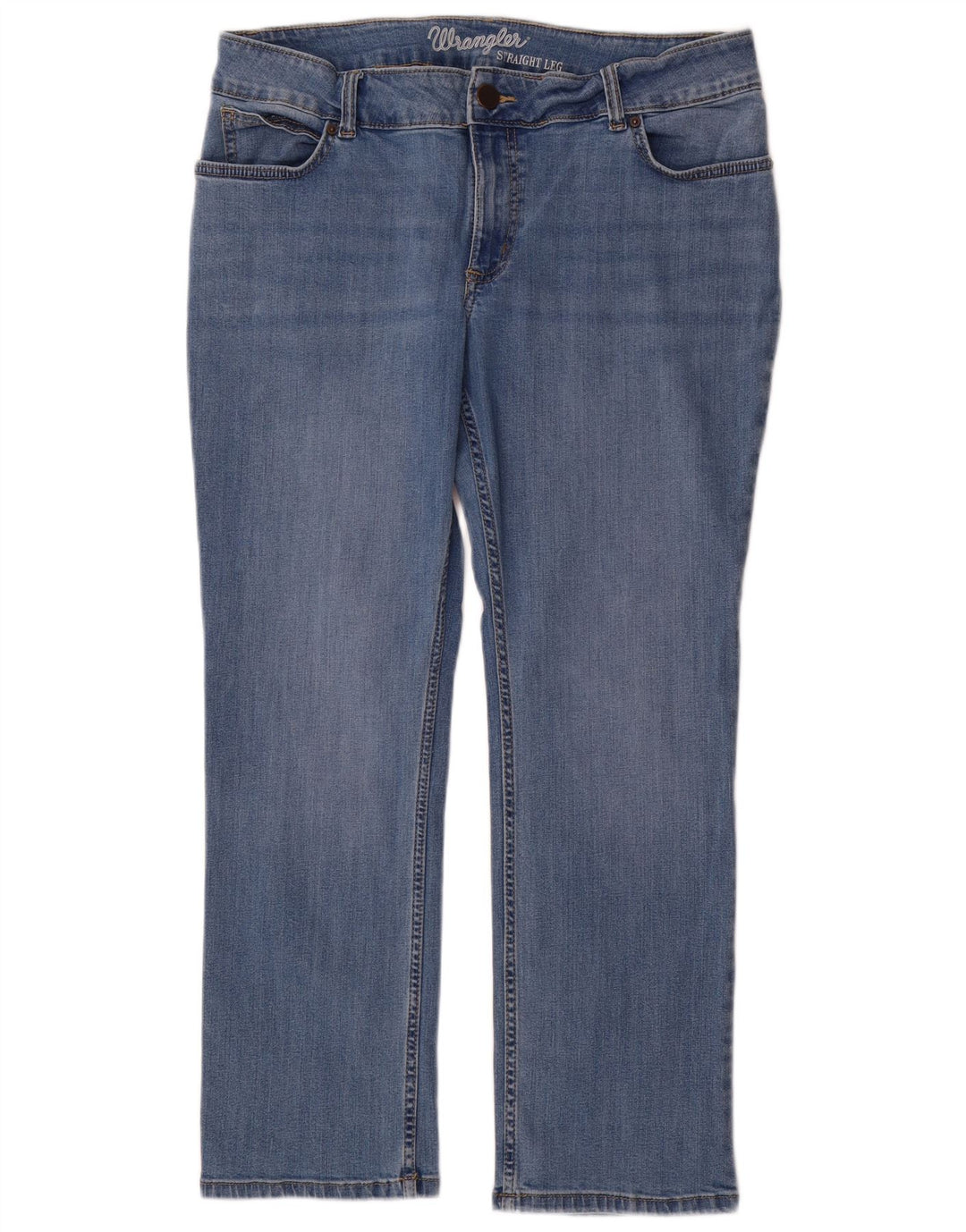 Jeans retos femininos Wrangler W32 L30 algodão azul