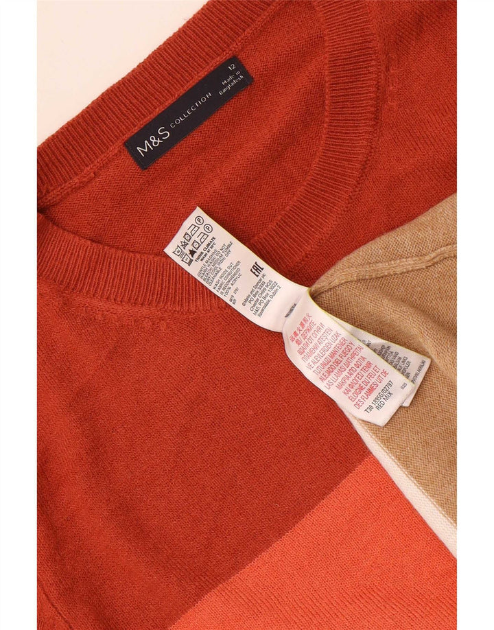 Suéter feminino Marks & Spencer com gola redonda Reino Unido 12 médio multicolorido