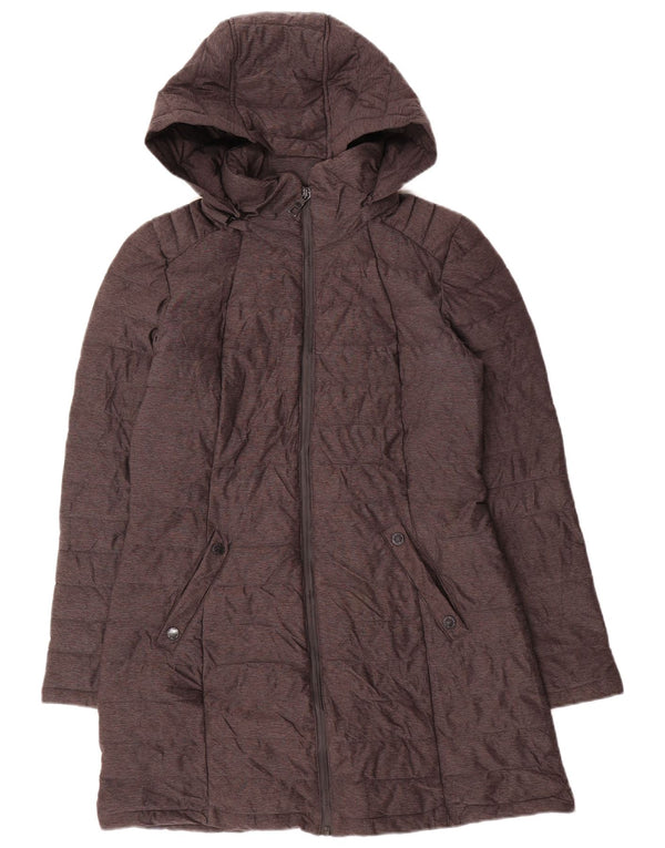 Casaco acolchoado com capuz feminino Nautica UK 10 poliéster cinza pequeno