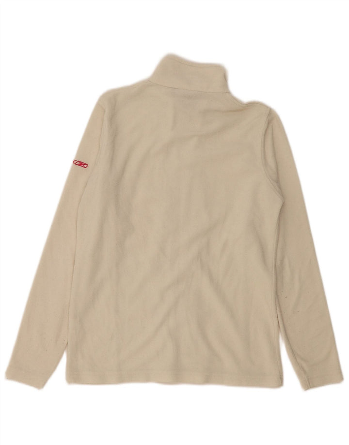 Reebok Womens Fleece Jacket UK 10 Pequeno Off White Poliéster