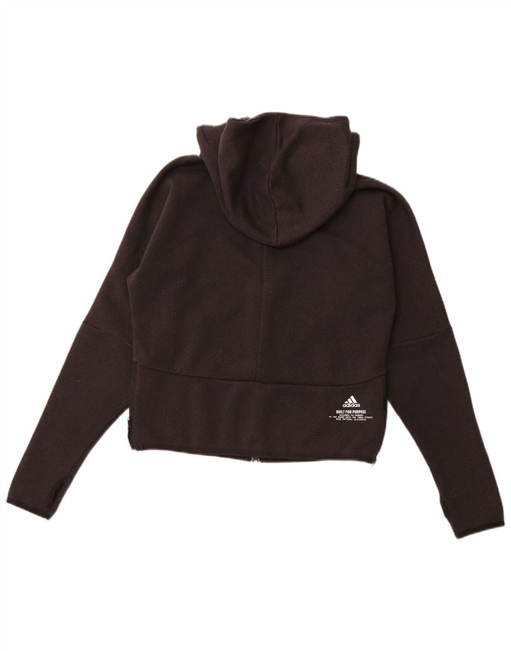 ADIDAS Suéter feminino Primegreen Graphic Zip com capuz UK 12/14 Médio Preto
