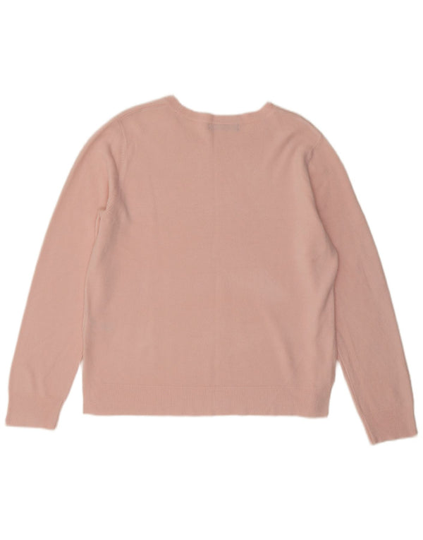 Suéter feminino com gola canoa Marks & Spencer Reino Unido 16 grande acrílico rosa