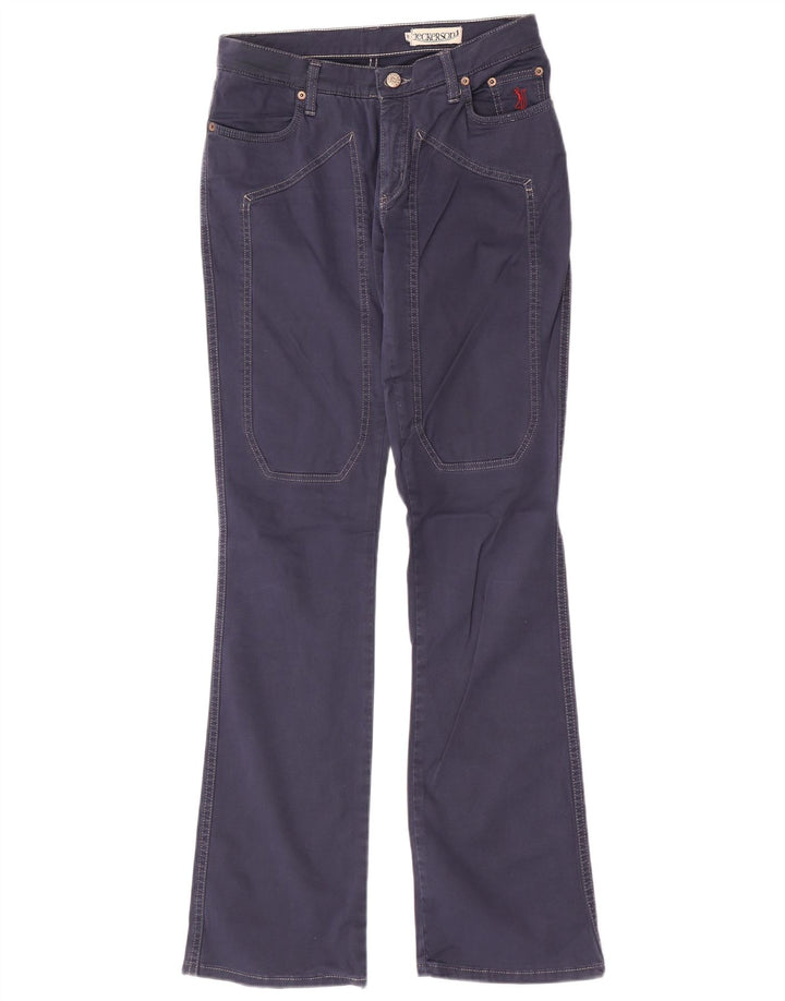 Calça casual feminina Jeckerson Bootcut W28 L33 algodão azul marinho