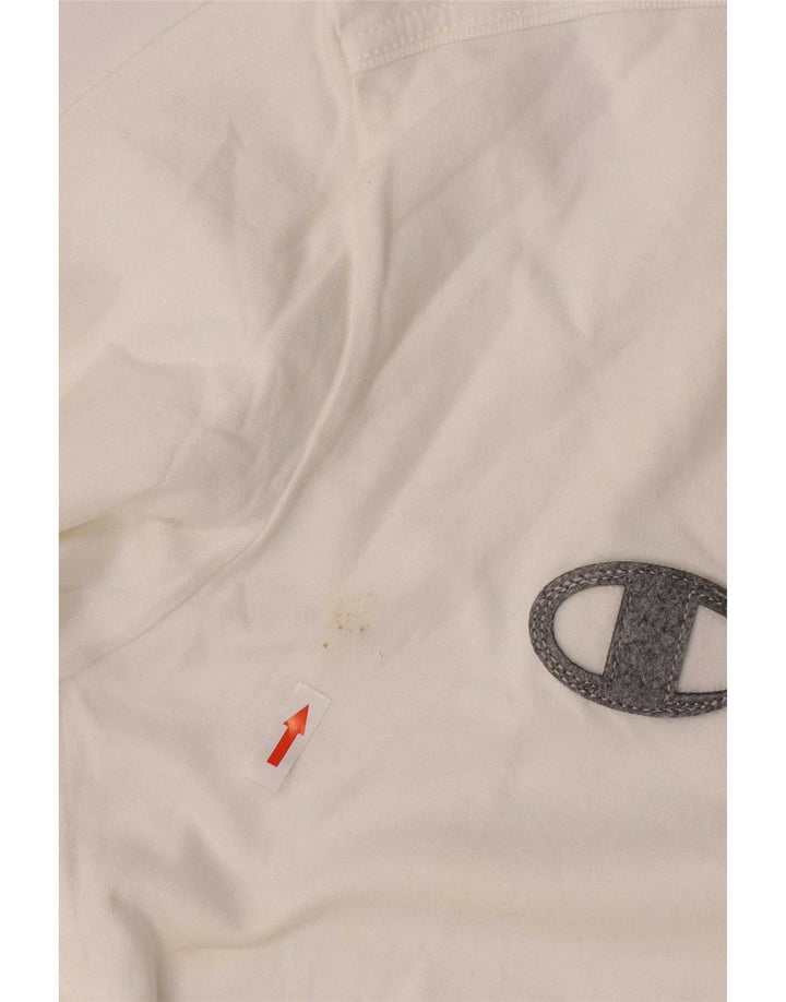Champion masculino gráfico top manga longa XL algodão branco