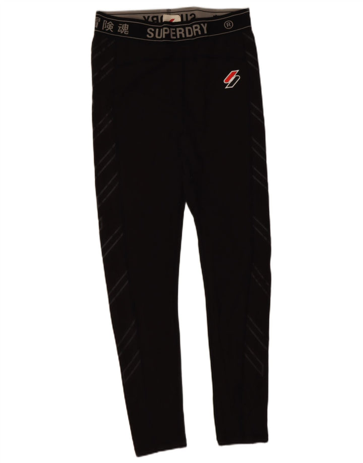Superdry Womens Graphic Leggings UK 16 Grande Poliamida Preta