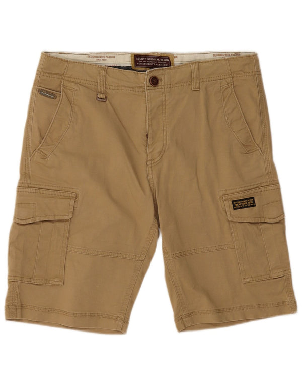 Alcott Mens Cargo Shorts IT 46 Pequeno W34 Algodão Bege