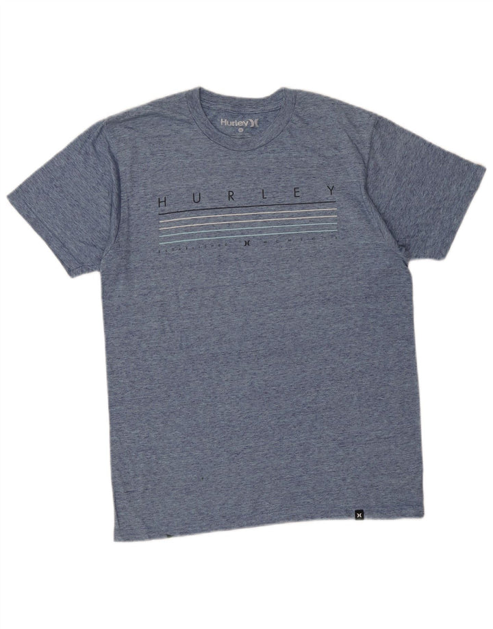 Camiseta gráfica masculina Hurley Top médio azul marinho manchado