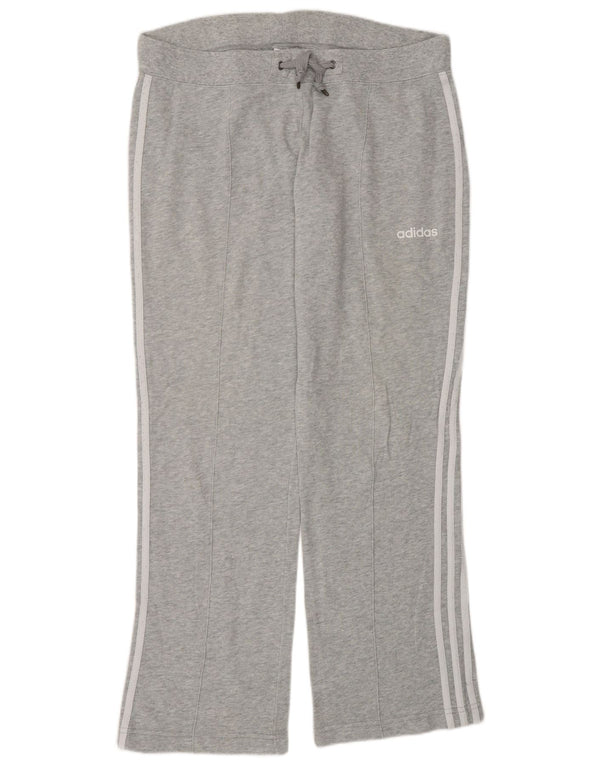 Calças de treino femininas Adidas UK 14 algodão cinza médio