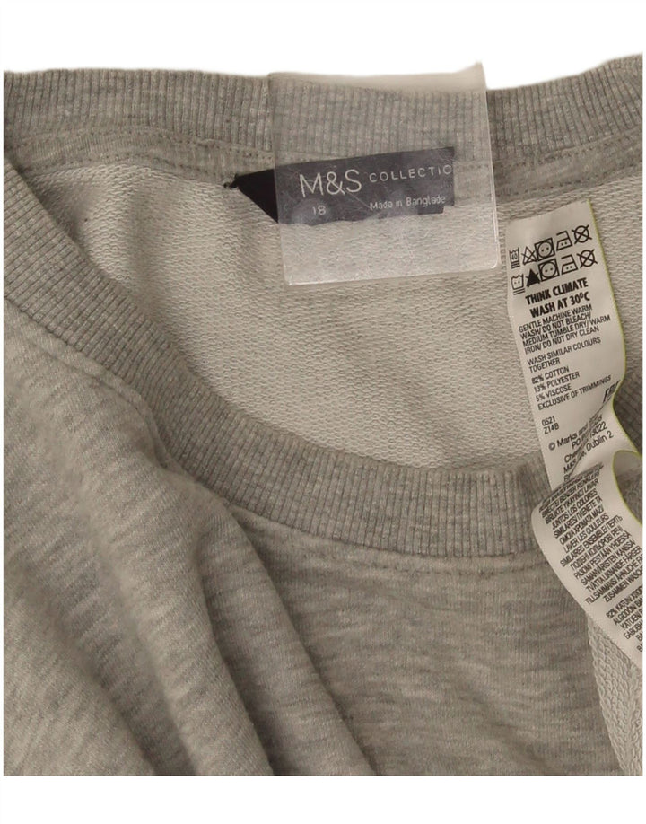 Suéter de moletom feminino oversized Marks & Spencer Reino Unido 18 XL cinza manchado