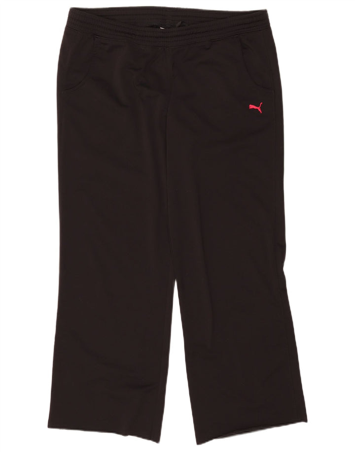 Calça de treino feminina Puma UK 16 grande poliéster preto