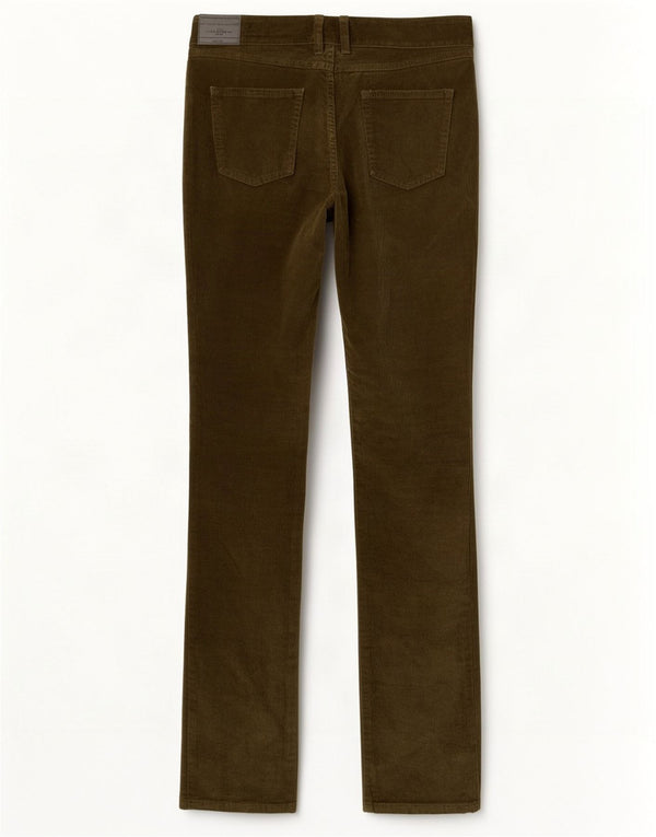 Zara Calça feminina casual slim de veludo UE 36 XS W26 L33 cáqui