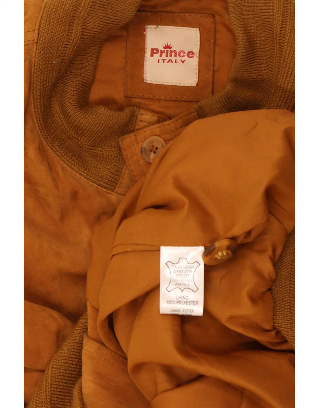 Jaqueta bomber masculina Prince de camurça Reino Unido 40 grande couro bege
