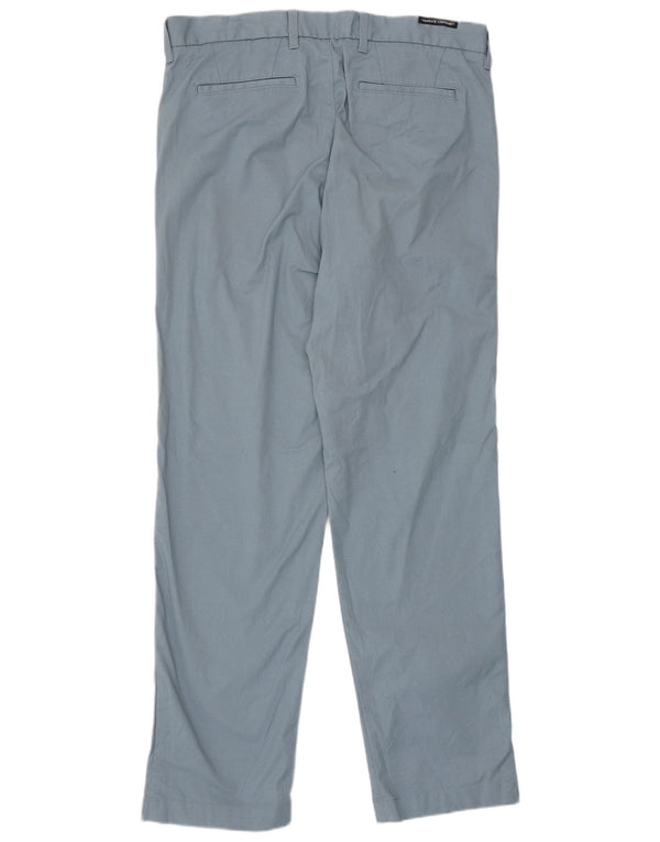 Calça chino reta masculina Marks & Spencer Blue Harbor W36 L33 algodão