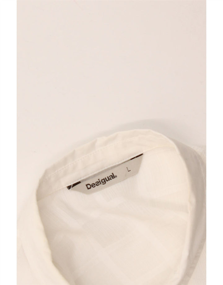 Blusa feminina com palangre DESIGUAL Reino Unido 16 grande branca