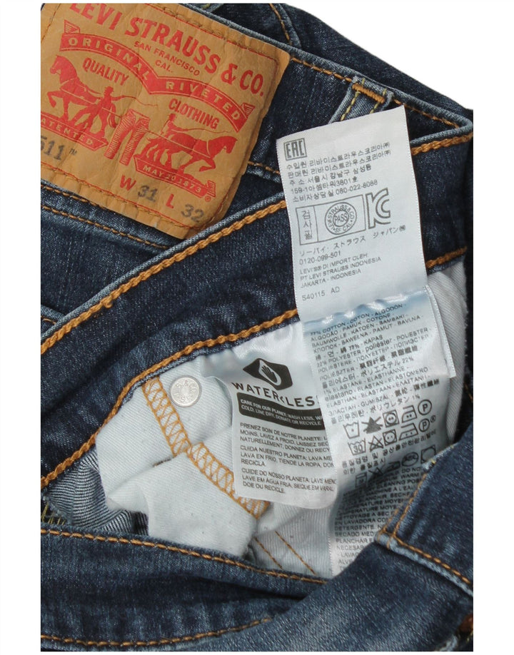 Calça Jeans Levis 511 Slim Masculina W31 L32 Azul Algodão